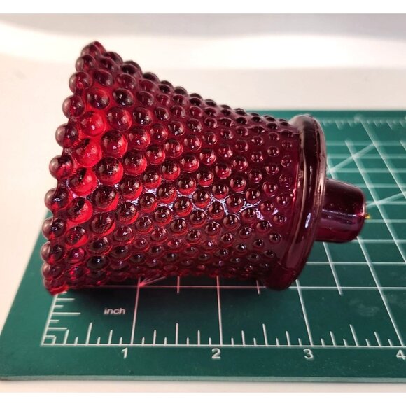 Ruby Red Hobnail Bubble Glass Votive Candle Holder,  Festive Table Accent - Picture 8 of 8